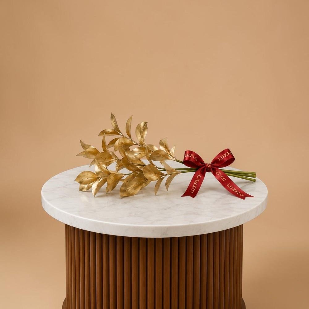 Wholesale-Gold colour Ruscus Leaves-LXF-1678