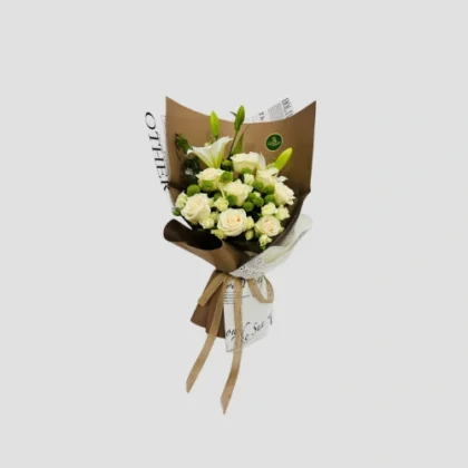 White & Green Floral Bouquet-LXF-1846